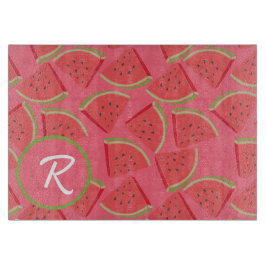 Tabla De Cortar Pink &Green Watermelon Monogram