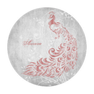 Tabla De Cortar Pink Peacock Personalizado