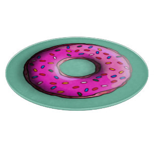 Tabla De Cortar Pinky Donut con rociadores coloridos + tus ideas
