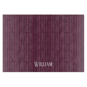 Tabla De Cortar Pinstripes burdeos personalizadas