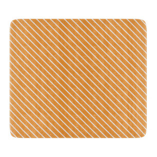 Tabla De Cortar Pinstripes diagonales - naranja y blanco