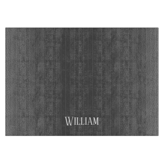 Tabla De Cortar Pinstripes grises personalizadas (Anverso)