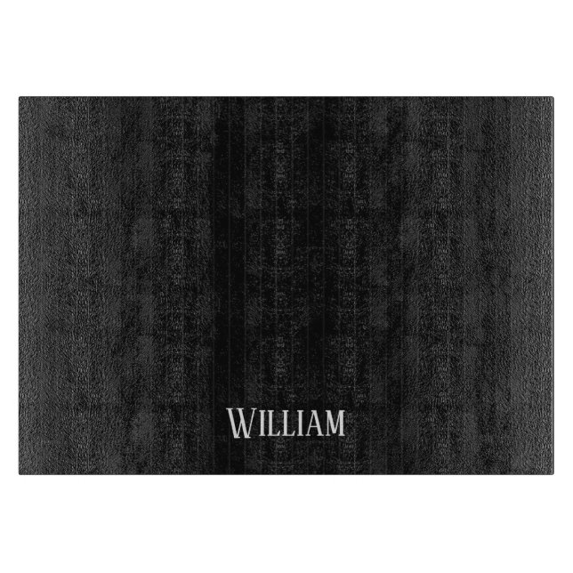 Tabla De Cortar Pinstripes negras personalizadas (Anverso)