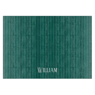Tabla De Cortar Pinstripes verde azuladas