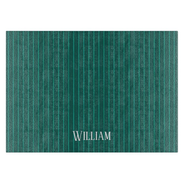 Tabla De Cortar Pinstripes verde azuladas (Anverso)