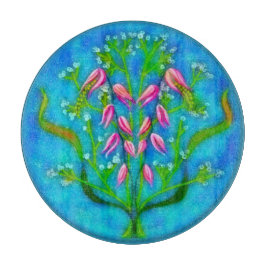 Tabla De Cortar Pintado acrílico de flores de playa