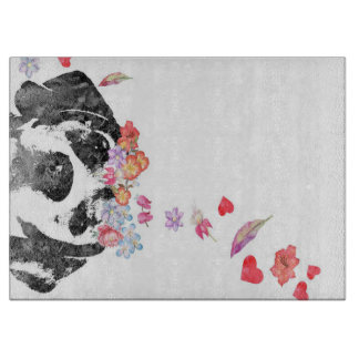 Tabla De Cortar Pintado de color de agua Beagle Perro Flores de gu