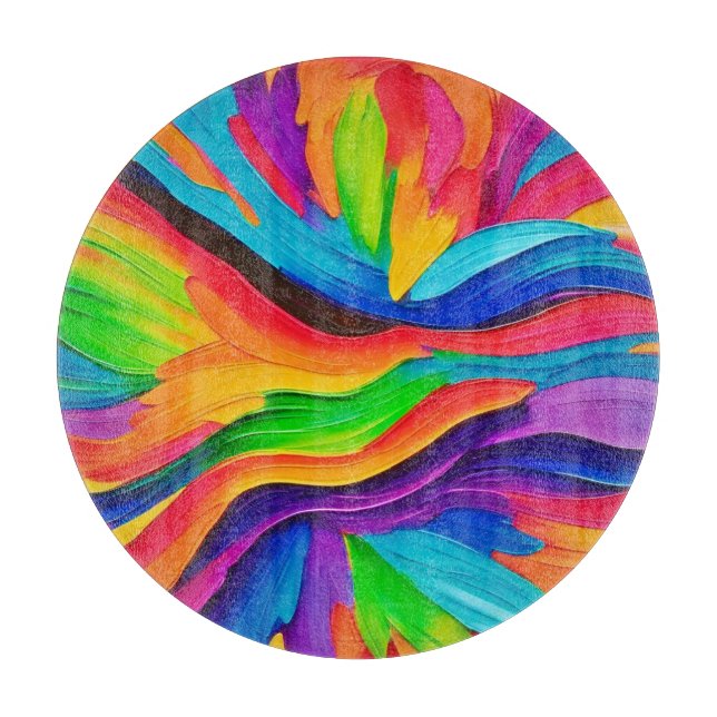 Tabla De Cortar Pintado de remolino arco iris (Anverso)