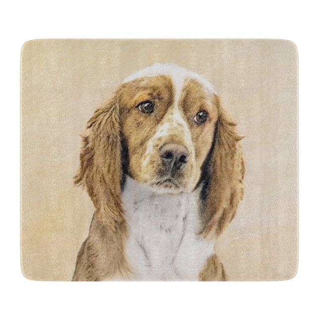 Tabla De Cortar Pintado español de Springer galesa - Arte de perro (Anverso)
