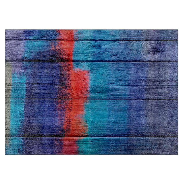 Tabla De Cortar Pintura abstracta de madera de época #8 (Anverso)