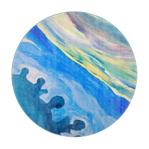 Tabla De Cortar Pintura acrílica colorida, fondo texturado.