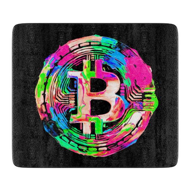 Tabla De Cortar Pintura al óleo "Bitcoin Cypherpunk" (Anverso)