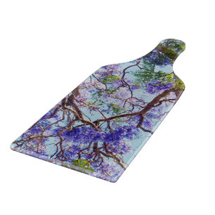Tabla De Cortar Pintura al óleo de árbol de Jacaranda púrpura,