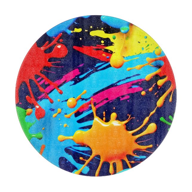 Tabla De Cortar Pintura animada de neón en expresión fluida (Anverso)