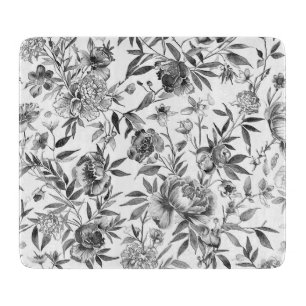 Tabla De Cortar Pintura botánica floral de acuarela Chinoiserie