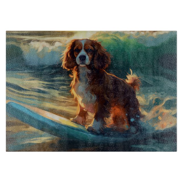 Tabla De Cortar Pintura Cavalier King Beach para surf (Anverso)
