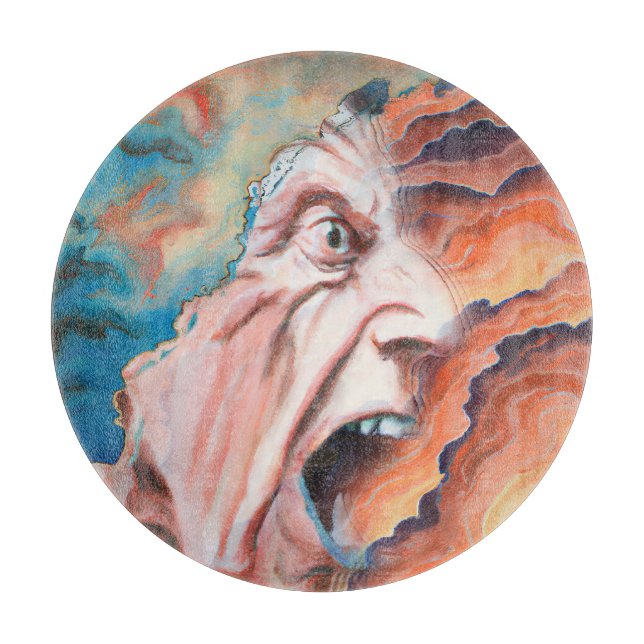 Tabla De Cortar Pintura de aceite de ondas de pánico (Anverso)