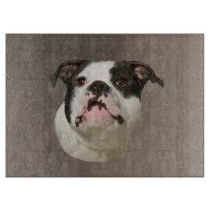 Tabla De Cortar Pintura de arte de color de agua de bulldog