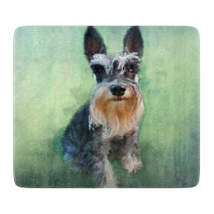 Tabla De Cortar Pintura de arte en color de perro Schnauzer en min