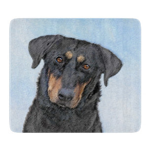 Tabla De Cortar Pintura de Beauceron - Arte de perros original y b