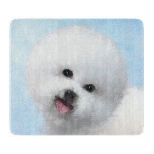 Tabla De Cortar Pintura de Bichon Frise - Arte de Perro Original.