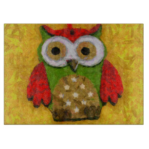 Tabla De Cortar Pintura de búho