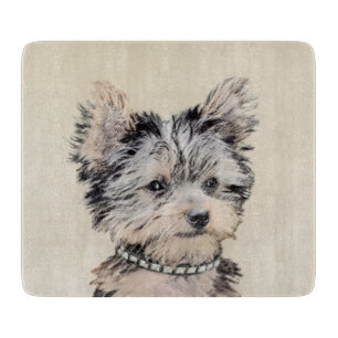 Tabla De Cortar Pintura de cachorro de Yorkshire Terrier Arte orig