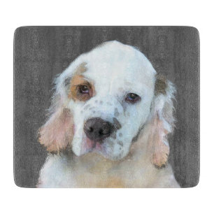 Tabla De Cortar Pintura de Clumber Spaniel - Arte de Perro Origina