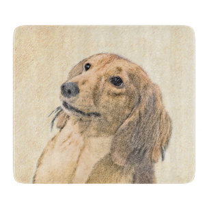 Tabla De Cortar Pintura de Dachshund (de cabello largo) - Arte Per