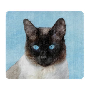 Tabla De Cortar Pintura de gatos siamesa - Arte de gatos original 
