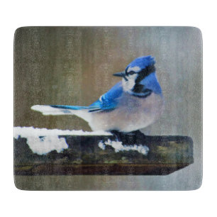 Tabla De Cortar Pintura de Jay azul - Arte de pájaro original