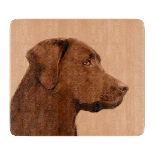 Tabla De Cortar Pintura de Labrador Recuperador (Chocolate) - Arte
