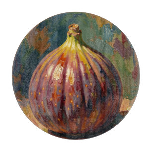 Tabla De Cortar Pintura de Naturaleza Muerta de Higo Vibrante