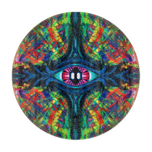 Tabla De Cortar Pintura de ojos torcidos y trippy