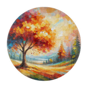 Tabla De Cortar Pintura de paisajes con colores brillantes