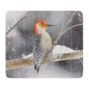 Tabla De Cortar Pintura de pájaro de madera roja