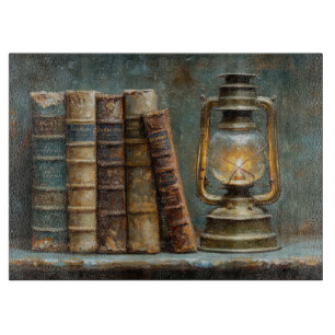 Tabla De Cortar Pintura de pila de libros antiguos biblioteca anti