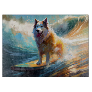 Tabla De Cortar Pintura de surf en la playa de Malamute en Alaska