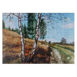 Tabla De Cortar pintura en acuarela de otoño