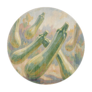 Tabla De Cortar Pintura impresionista de calabacines verdes fresco