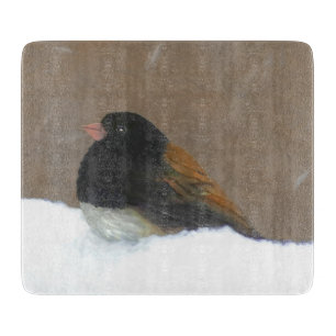 Tabla De Cortar Pintura Junco de Ojos Oscuros - Arte de pájaro ori