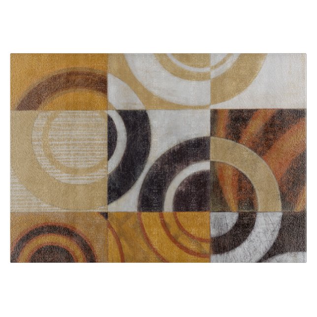 Tabla De Cortar Pintura moderna con patrones circulares (Anverso)