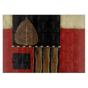 Tabla De Cortar Pintura multicolora del panel con la hoja de Brown