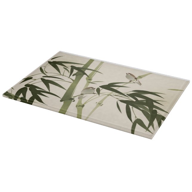 Tabla De Cortar Pintura oriental del estilo, ramas de bambú (Borde)