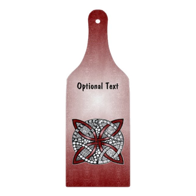 Tabla De Cortar Pintura original de Red Celtic Knot (Anverso)