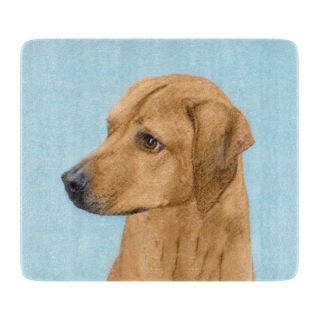Tabla De Cortar Pintura Ridgeback Rhodesiana - Arte Perro Original (Anverso)