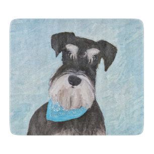 Tabla De Cortar Pintura Schnauzer (en miniatura) - Perro original