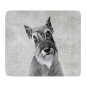 Tabla De Cortar Pintura Schnauzer (gigante) - Arte de perros