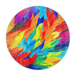 Tabla De Cortar Pintura Vibrante del Expresionismo Abstracto