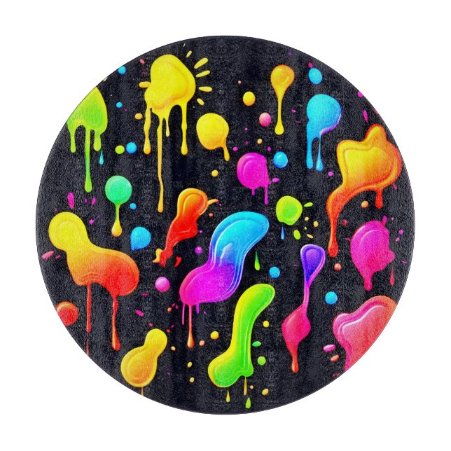 Tabla De Cortar Pinzas de tinta arcoiris (Anverso)